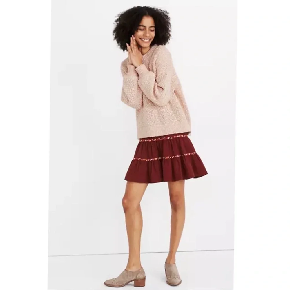 NEW MADEWELL PINK MARLED KNIT PULLOVER SWEATER - Picture 9 of 9